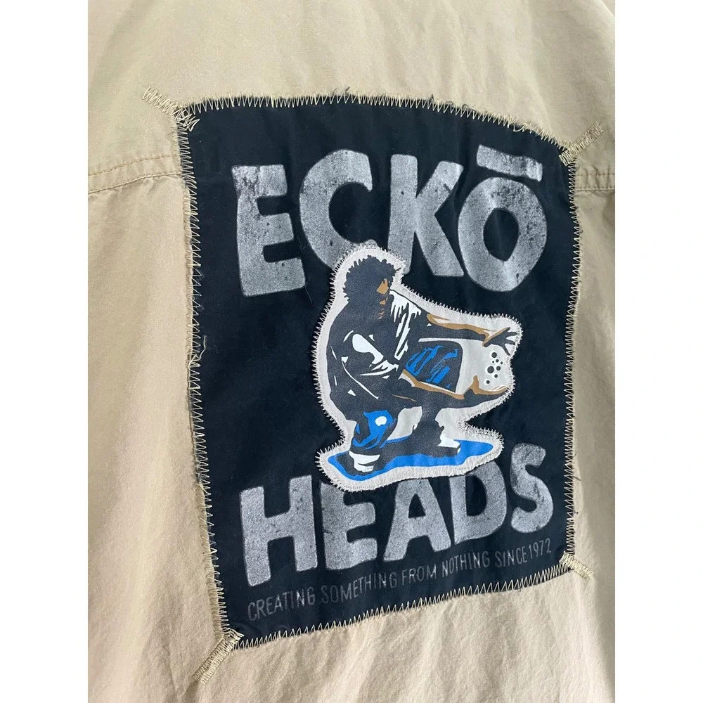 Vintage Ecko Unltd Ecko Heads Patch Shirt Mens XL‎ Short Sleeve Button Up